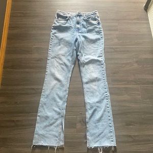 Zara split leg jeans light wash size 6